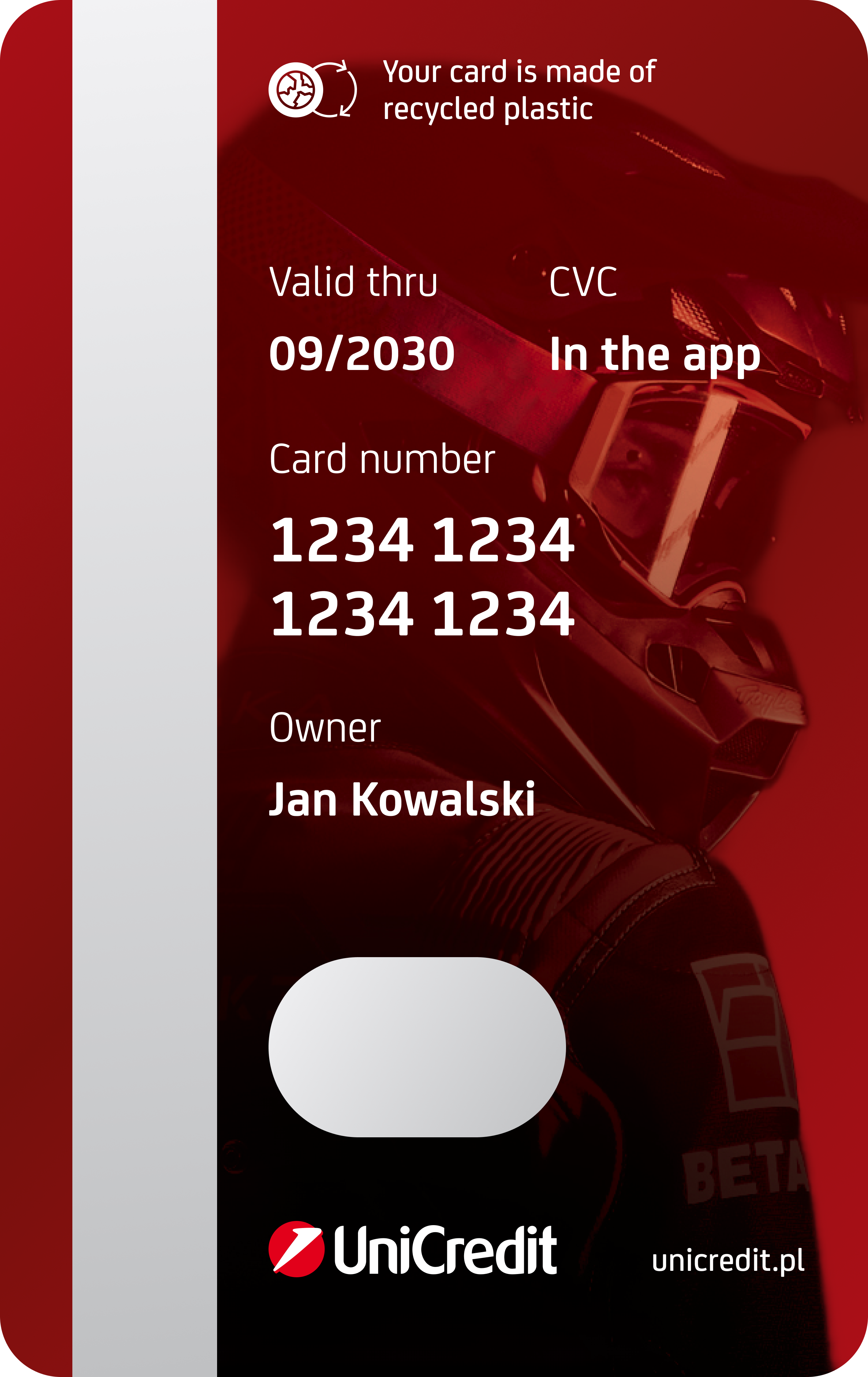Ekrany telefonów z otwartą aplikacją UniCredit.