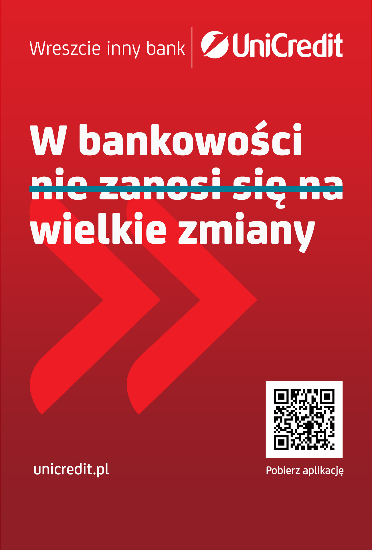 Banner reklamowy UniCredit "W bankowości zanosi się na wielkie zmiany"