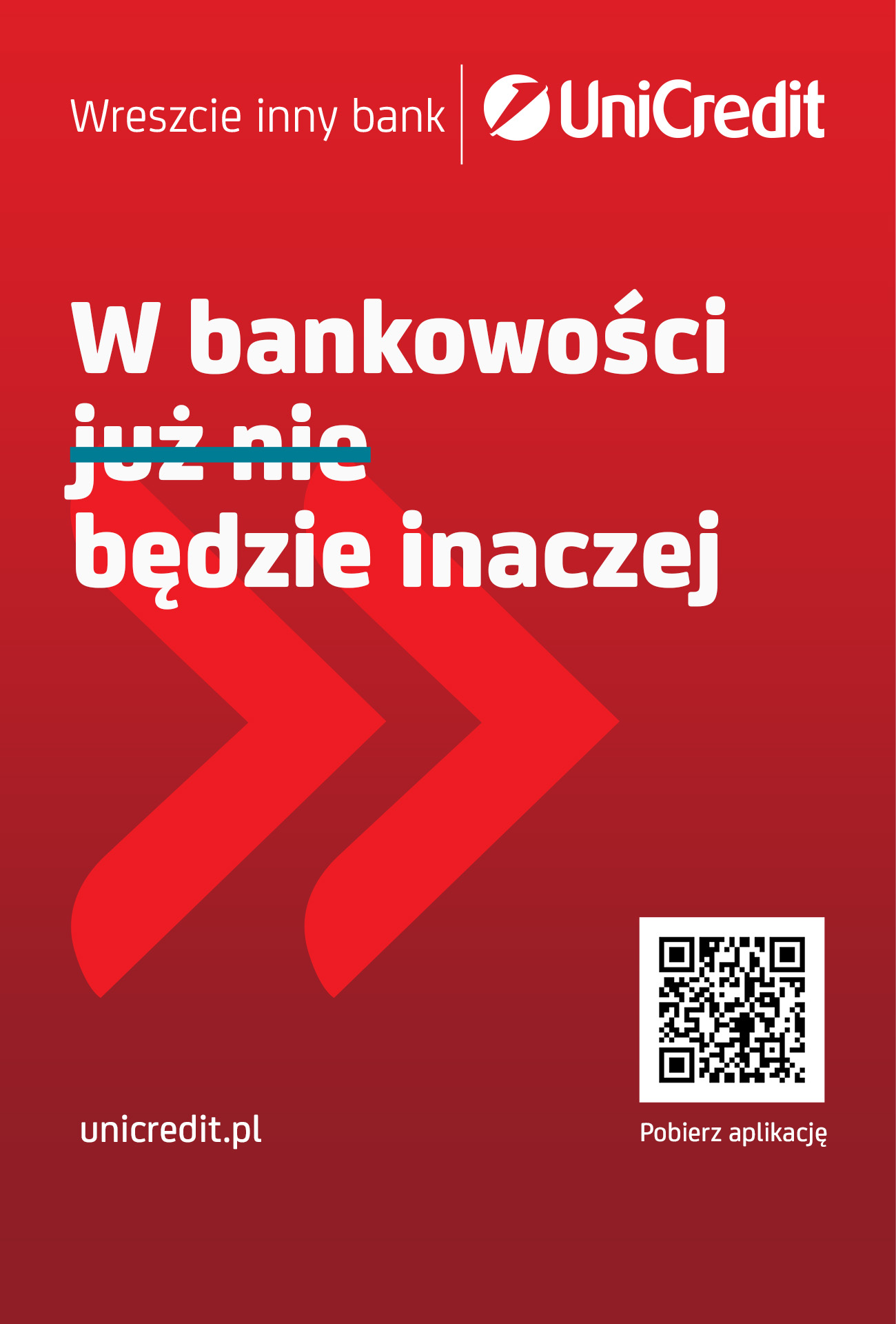 Banner reklamowy UniCredit "W bankowości będzie inaczej"